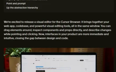 Cursor 2.2 全新登場:視覺化編輯器與瀏覽器除錯,重新定義 Vibe Coding