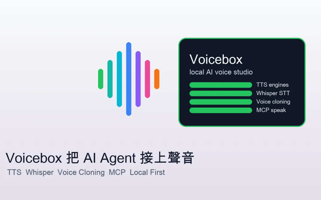 Voicebox 是什麼？本地 AI 語音工作室與 Agent 發聲工具